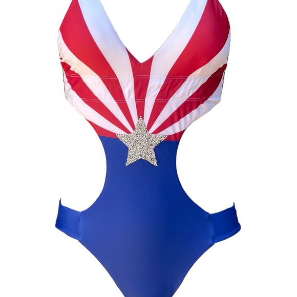 🇺🇸 American Flag One Piece Swimsuit! 🇺🇸 No-Dig. Irregular outlet item - Picture 4 of 11